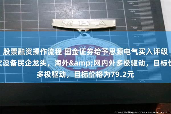 股票融资操作流程 国金证券给予思源电气买入评级，输变电一次设备民企龙头，海外&网内外多极驱动，目标价格为79.2元